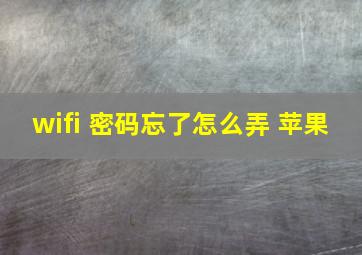 wifi 密码忘了怎么弄 苹果